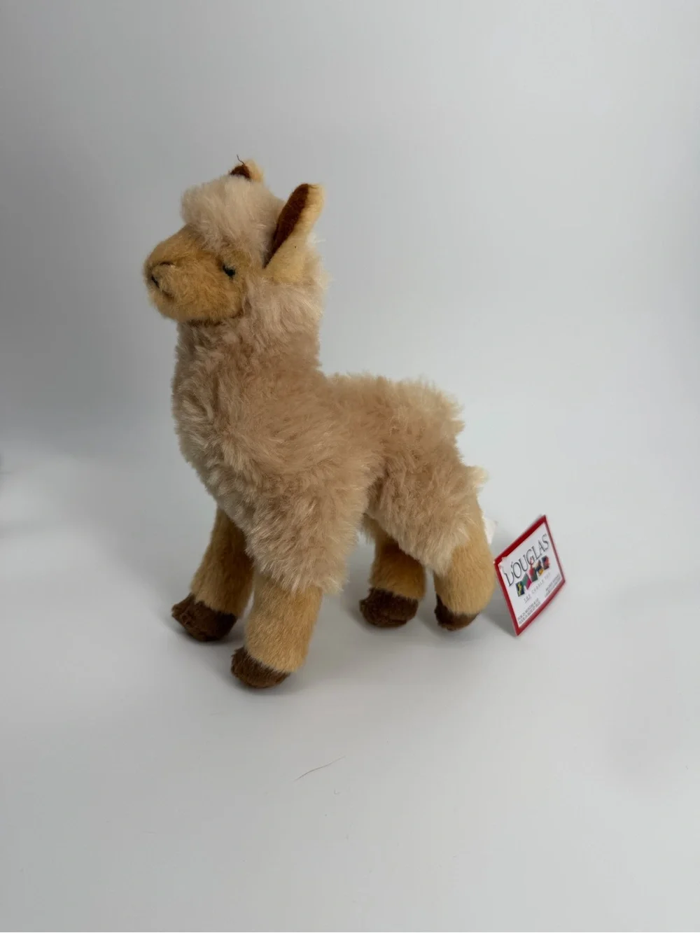 Douglas Cuddle Toy Alpaca Llama Plush Tan Beige Fluffy Stuffed Animal NWT